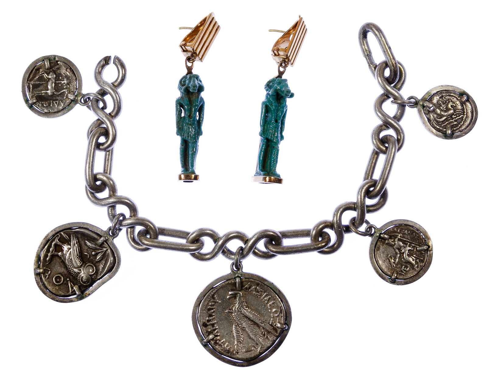 14k Gold and Pottery Pierced Earrings (1 of 2)