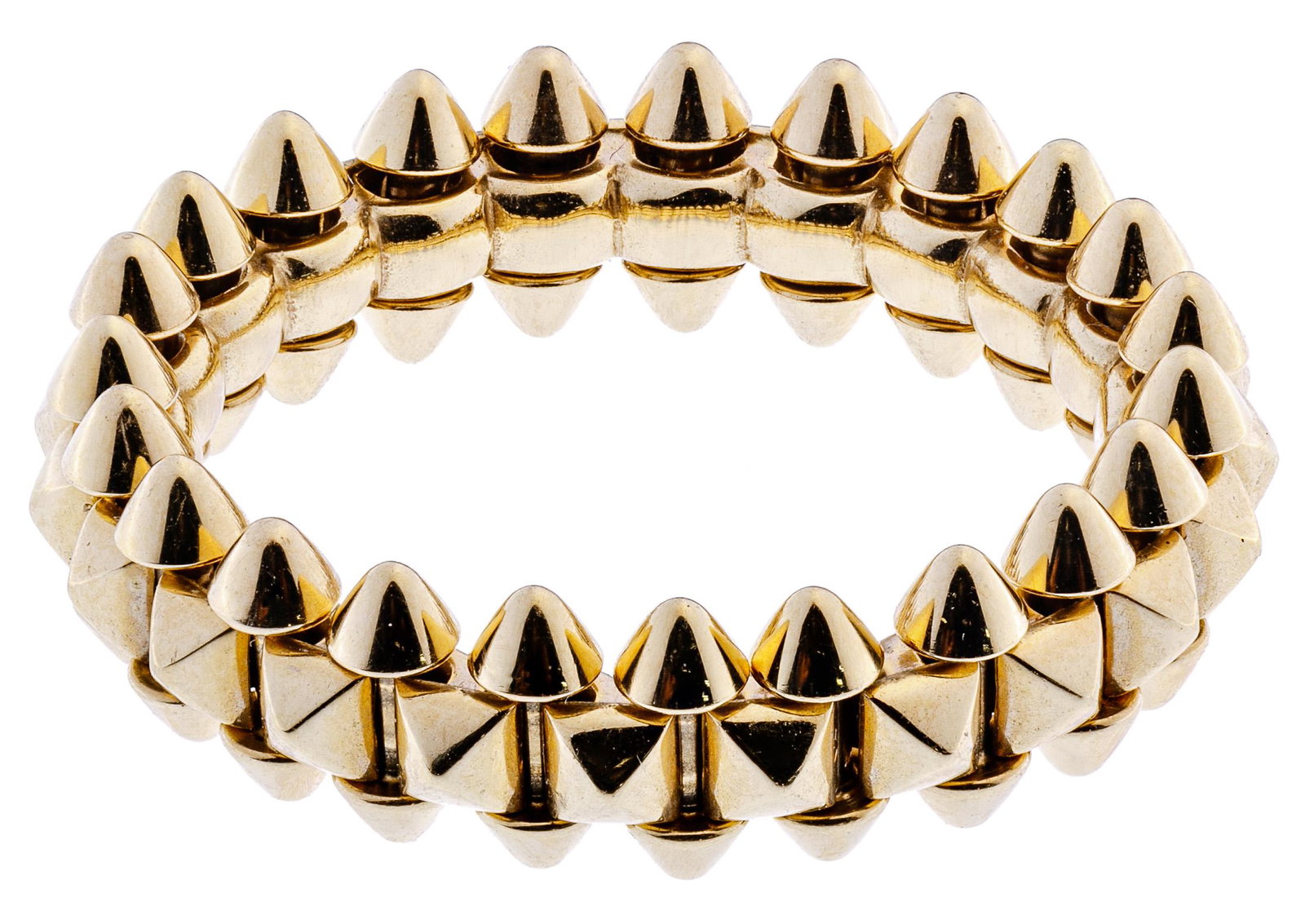 Cartier 18k Pink Gold 'Clash de Cartier' Ring: Cartier 18k Pink Gold 'Clash de Cartier' Ring Having a spiked design; marked 'Cartier', '55', 'GRV673' and 'Au750'; from an Oak Park, Illinois collector Condition: Very Good, overall light wear; no pa
