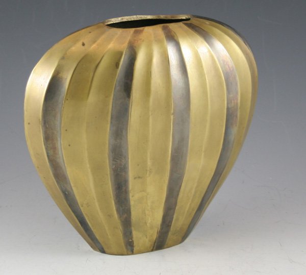 Jerusalem hand-hammered brass vase.: Jerusalem hand-hammered brass vase. CONDITION: Good Condition ESTIMATE: $60-$80 uest.