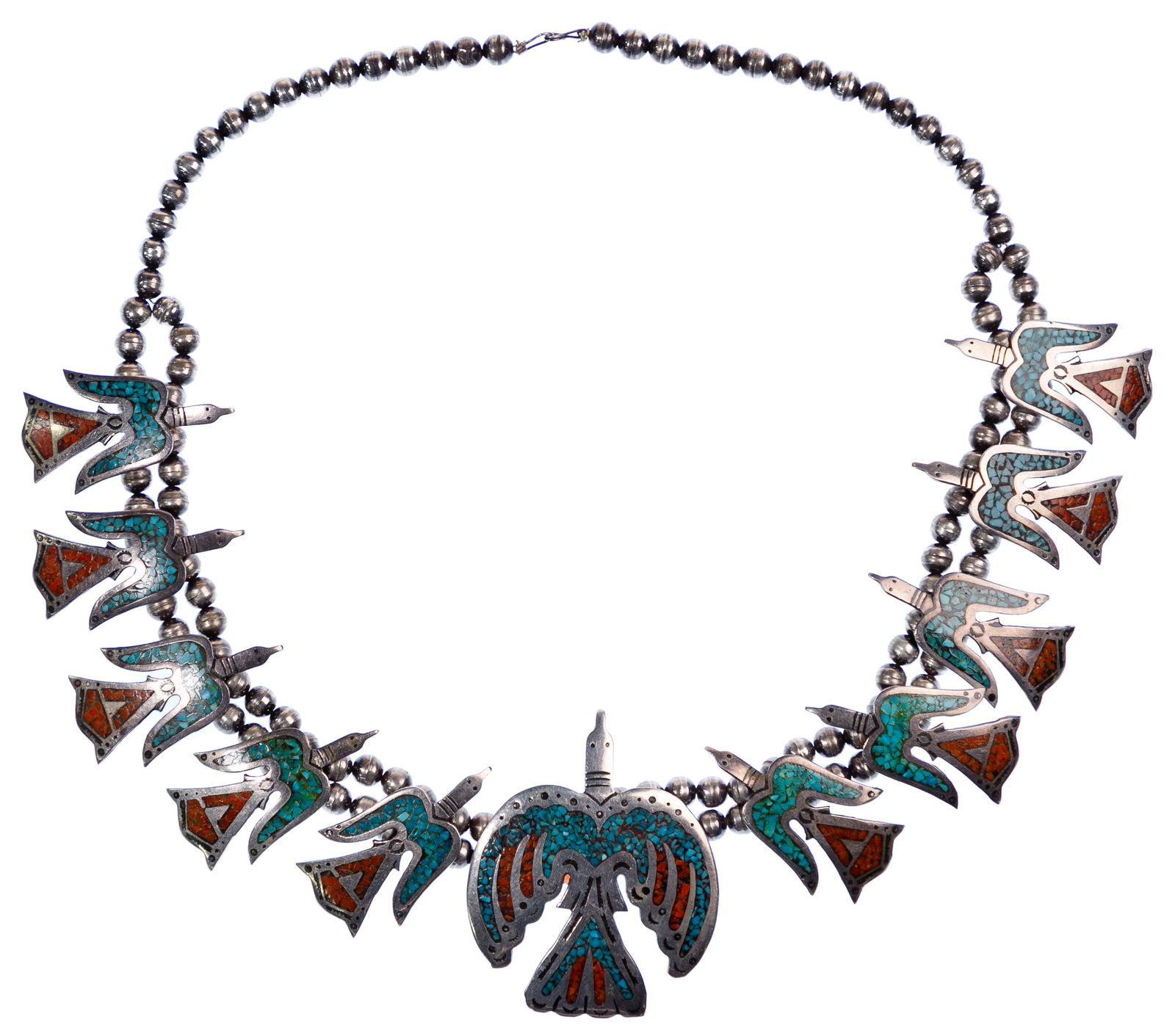 Native American Sterling Silver, Turquoise and Coral (1 of 3)