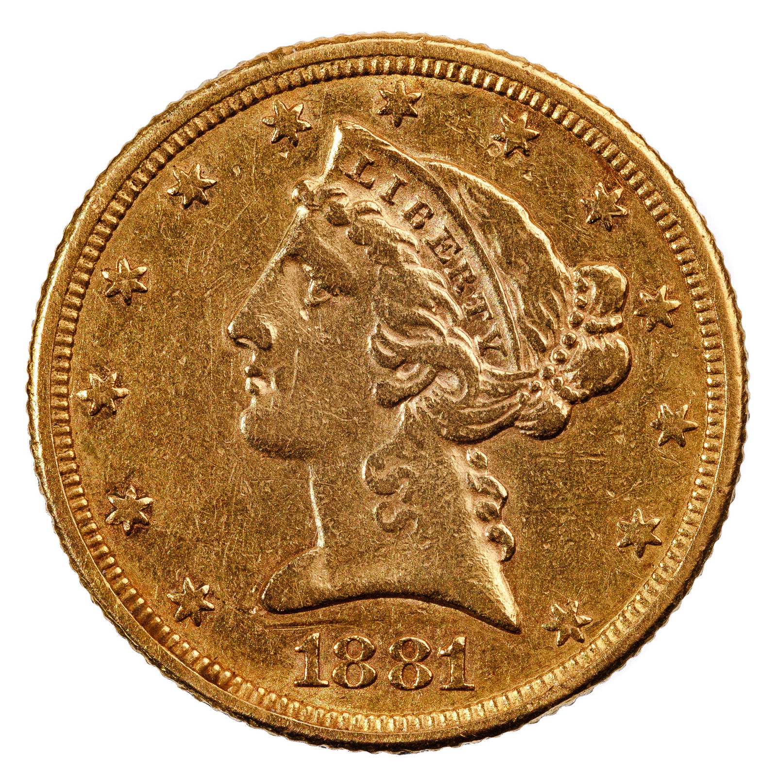 1881 $5 Liberty Gold XF Details (1 of 2)