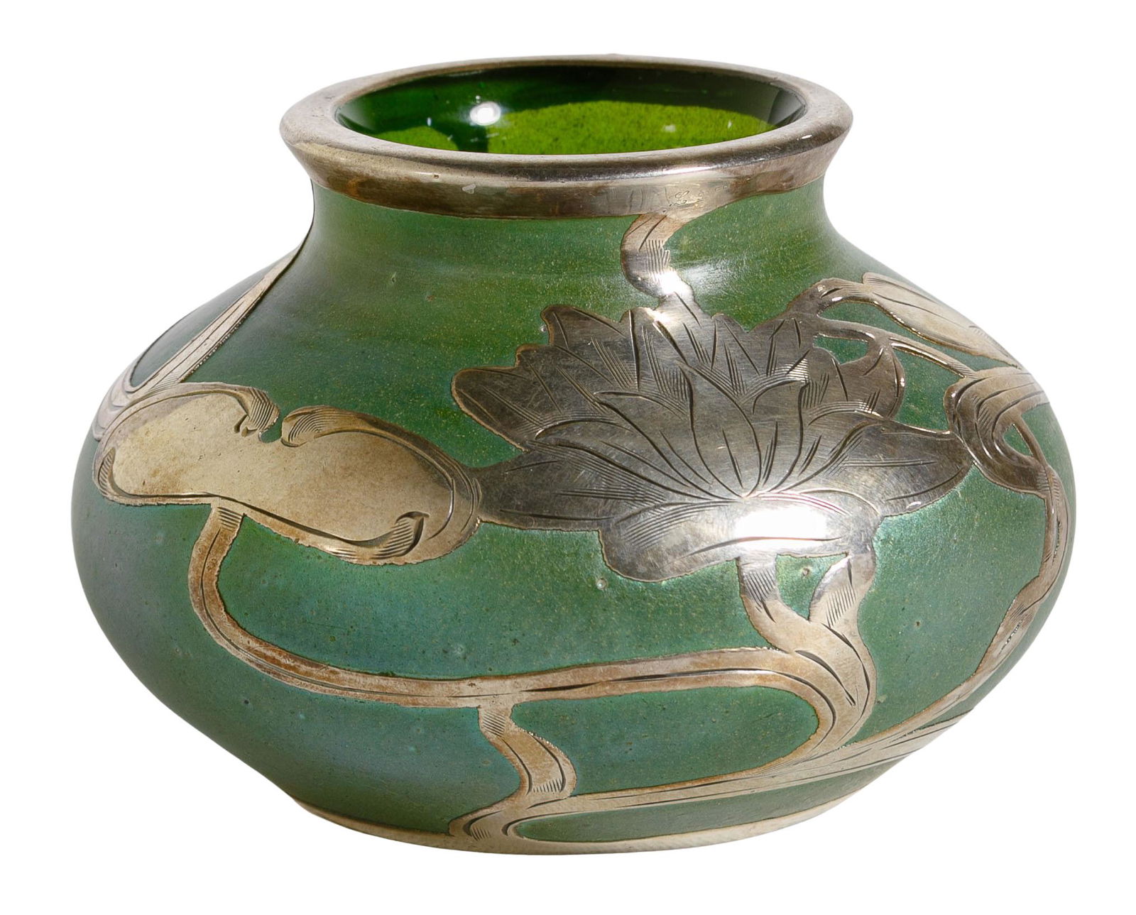 (Attributed to) Loetz Glass Vase with LaPierre Sterling (1 of 6)