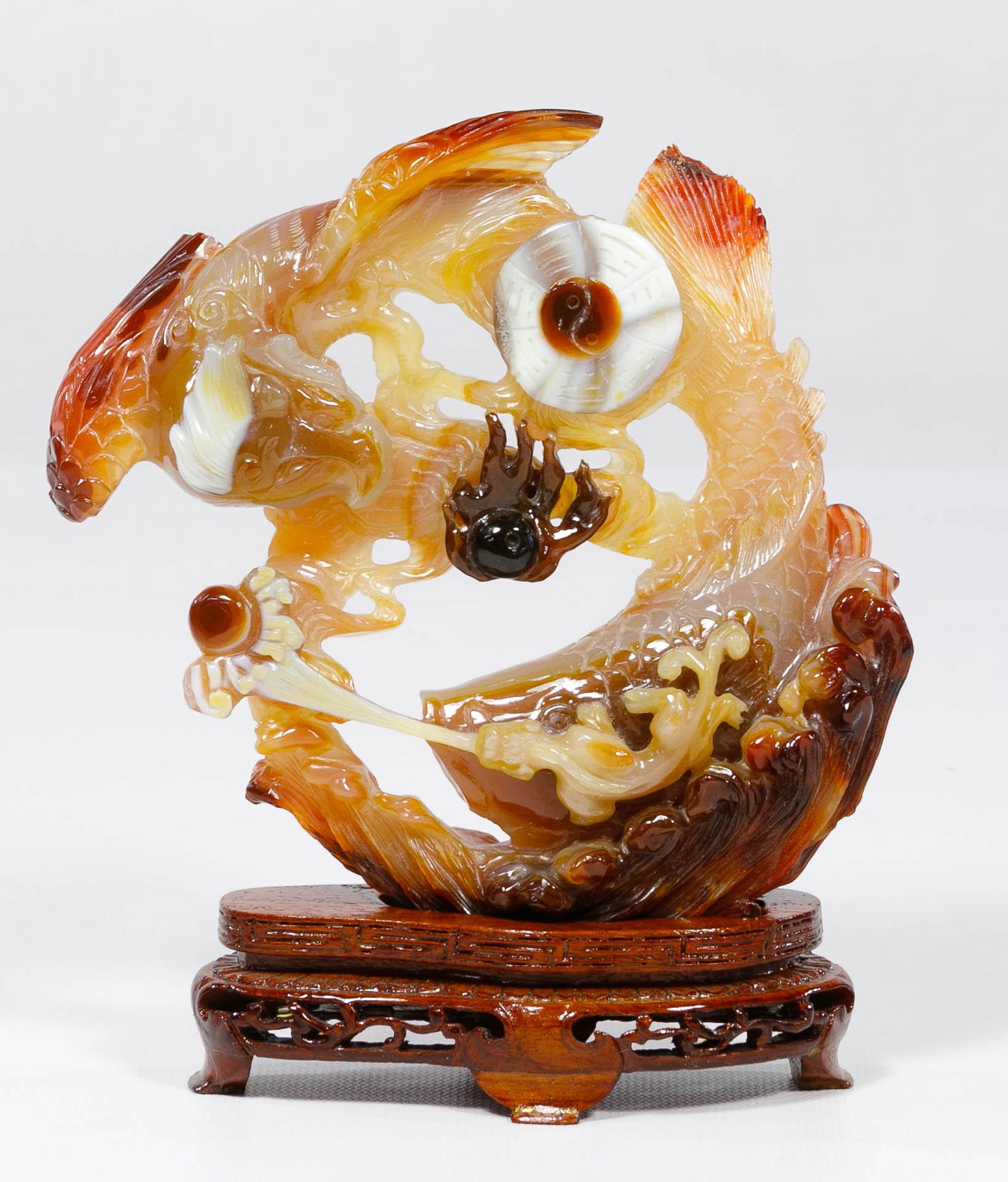 Asian Carved Carnelian Agate Figurine (1 of 4)