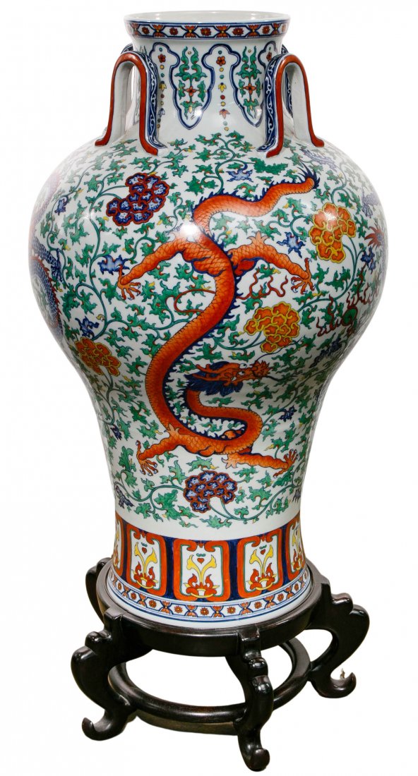 Chinese Floor Vase with Stand (1 of 8)