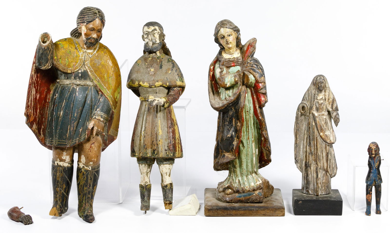 Mexican Santos Hand Carved Wood Figurine Assortment (1 of 3)