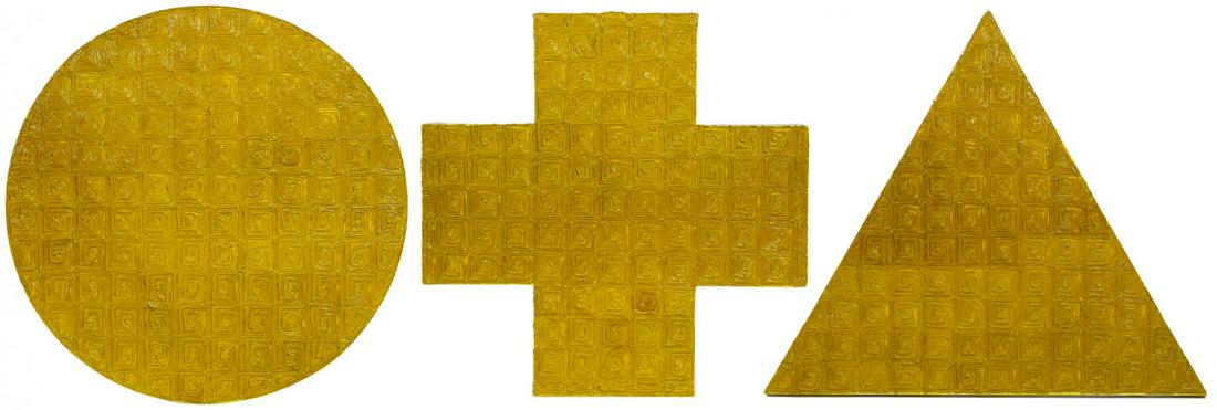 Gordon Dorn (American, b.1943) Oils on Shaped Canvas (1 of 2)