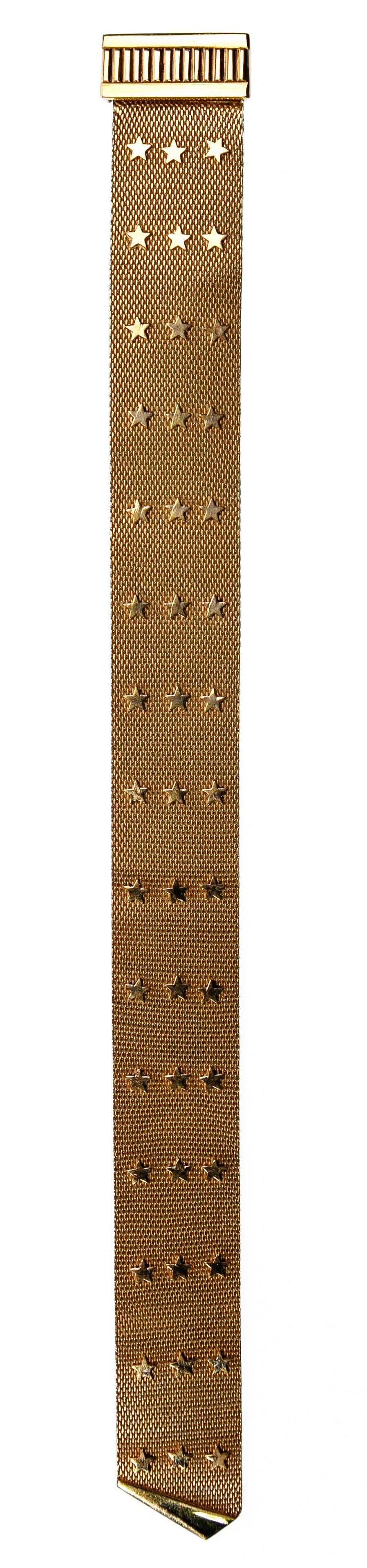 18k Yellow Gold Star Design Mesh Bracelet (1 of 2)
