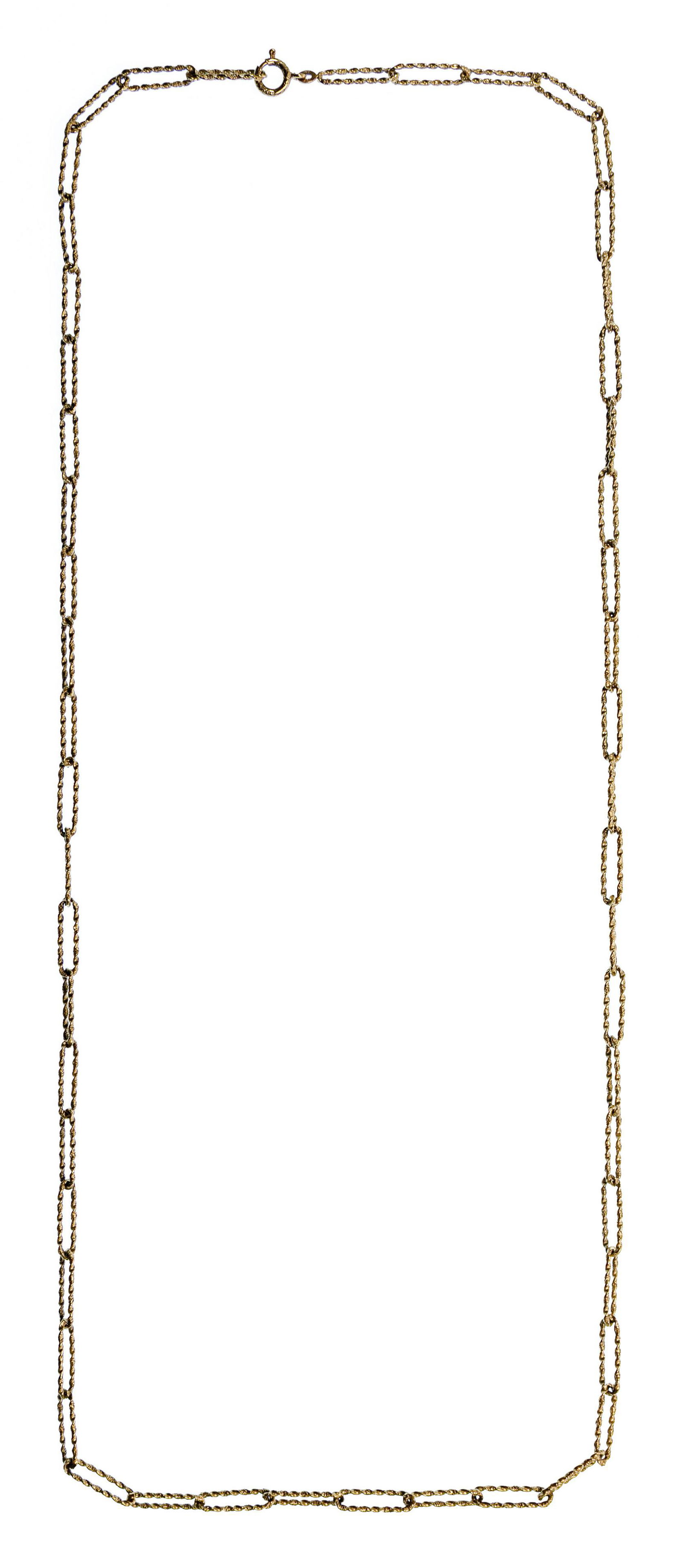18k Yellow Gold Elongated Loop Necklace (1 of 2)