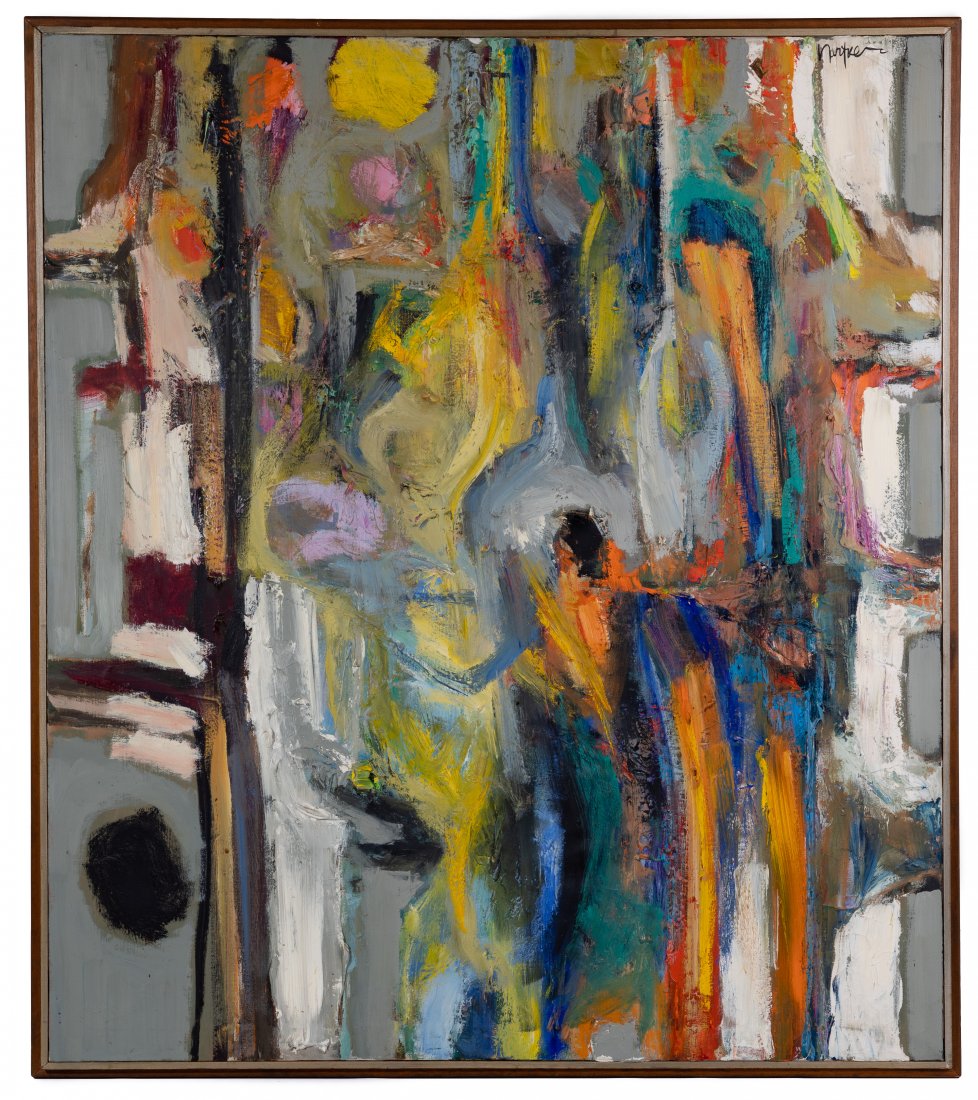 John Nartker (American, 1930-1998): John Nartker (American, 1930-1998) '#14 Abstract' Oil on Canvas Undated, signed upper right, abstraction having moderate impasto, housed in a lath frame Height: 38 7/8 inches, Width: 34 inches (sight)