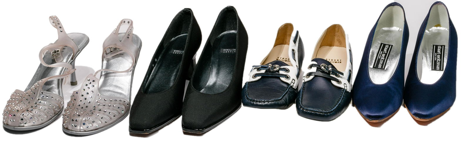 Stuart Weitzman Shoe Assortment: Stuart Weitzman Shoe Assortment (31) pairs in a variety of colors and styles including flats, sandals, loafers, sport, pumps, wedges, boots and heels; materials including patent leather, suede, leathe