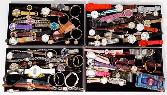 Wrist Watch Assortment: Wrist Watch Assortment Approximately (8) pounds of mens and womens watches including Anne Klein, Nine West, SAG, Seiko, Citizen Eco-Drive, Bulova and Caravelle New York Condition: Very Good to Good, o