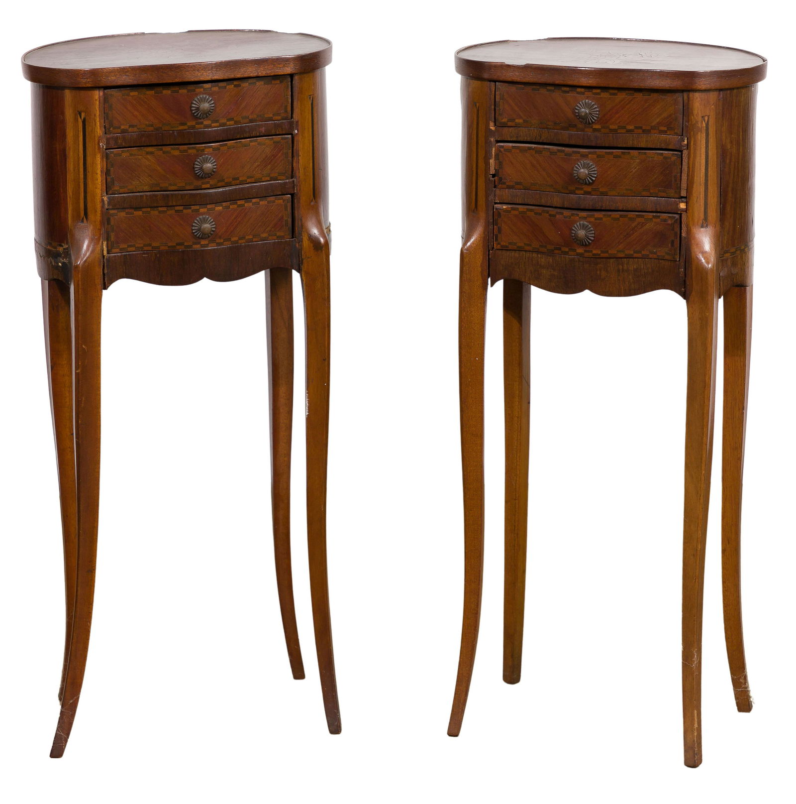 French Mahogany Marquetry Side Tables (1 of 8)
