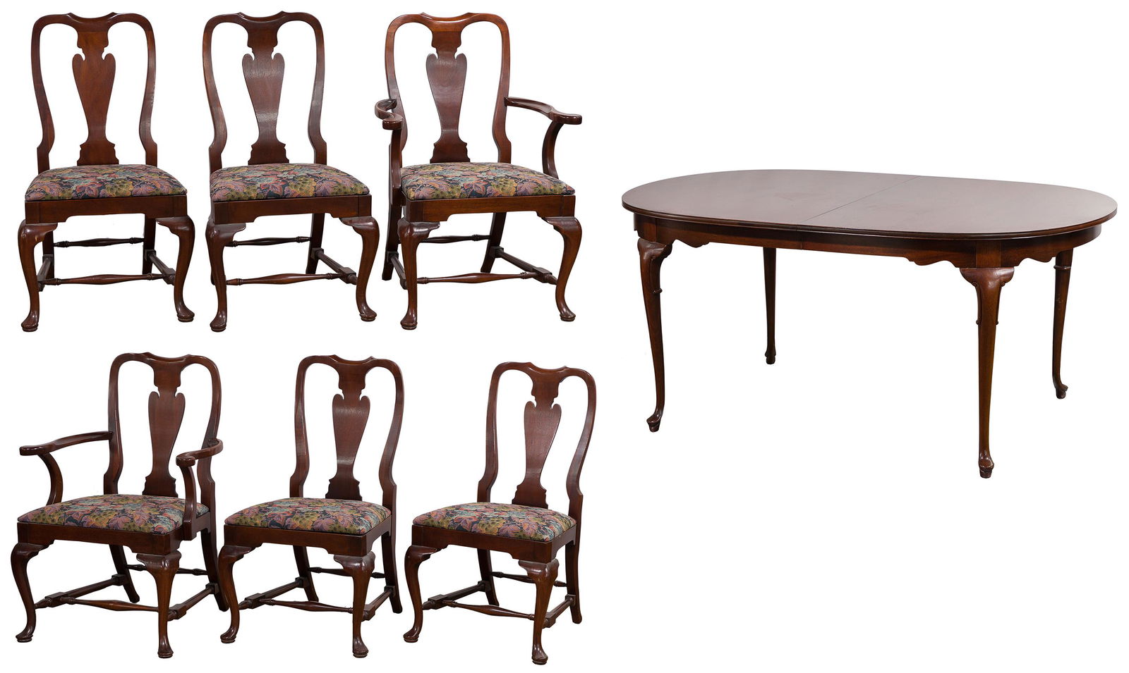 Queen Anne Style Dining Table and Chair Collection (1 of 6)