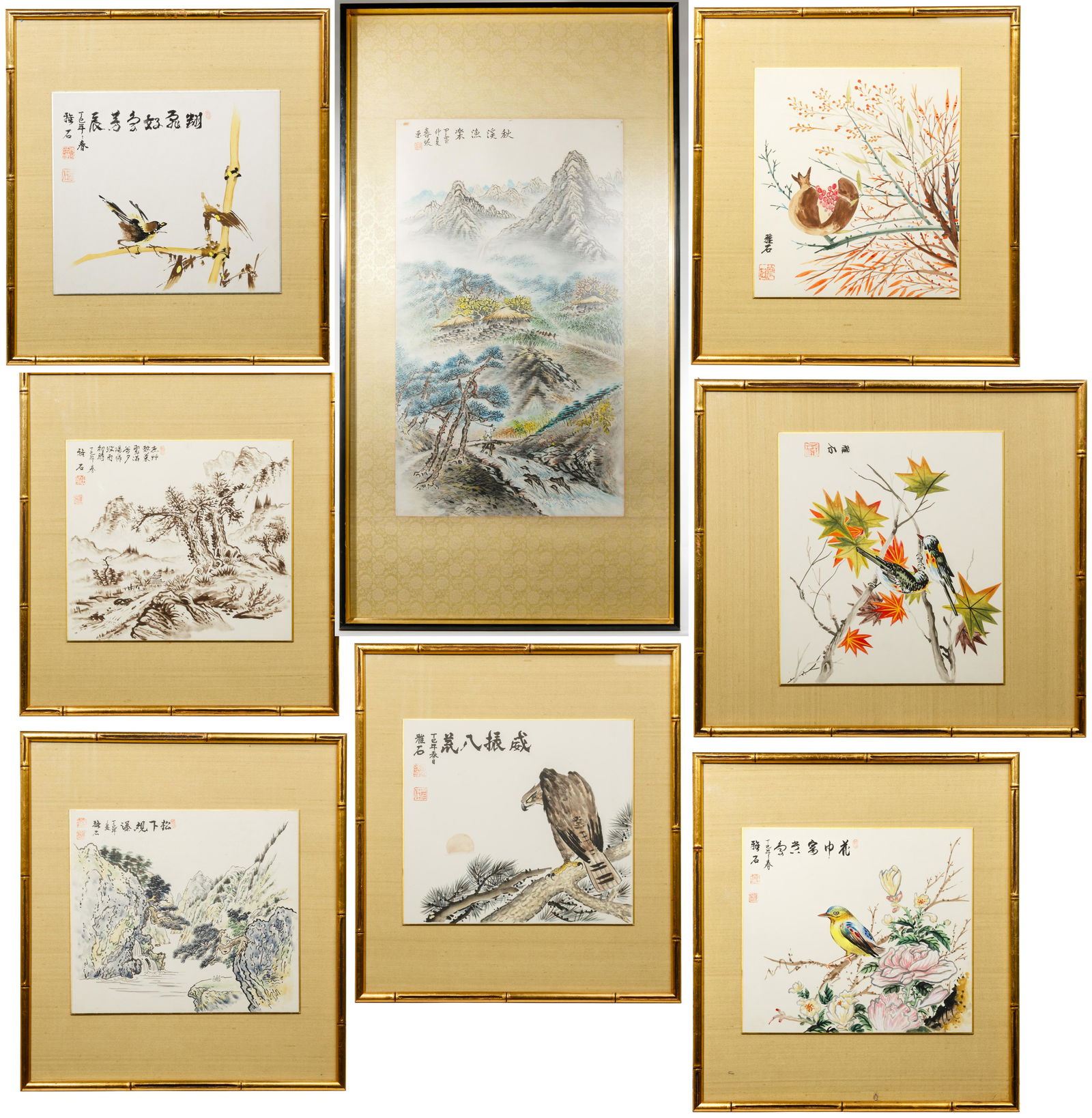 Asian Ink and Gouache on Paper Art Assortment (1 of 9)