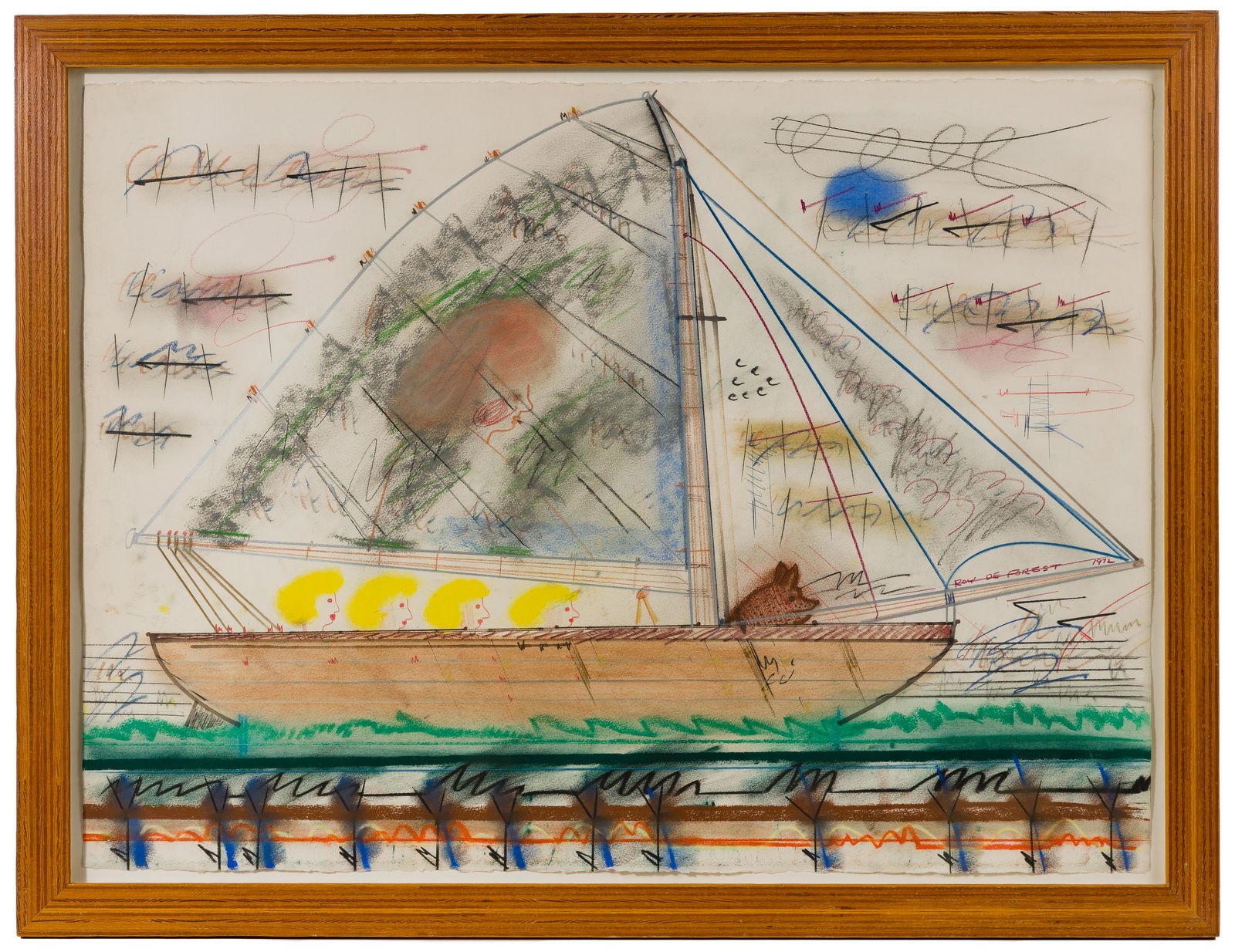 Roy de Forest (American, 1930-2007) "Four Women in ... (1 of 5)