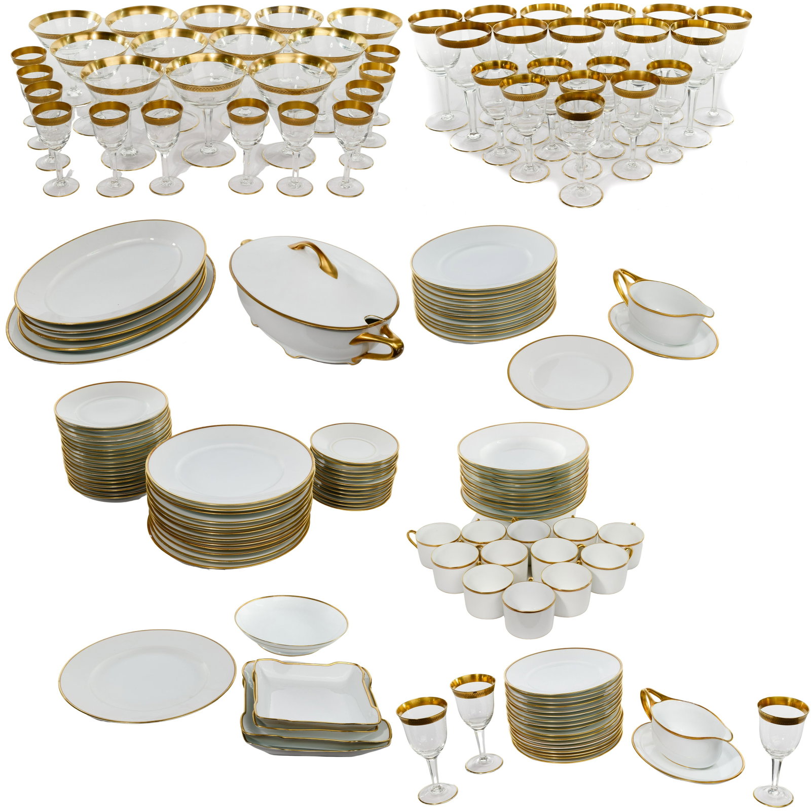 Rosenthal for Albin Denk 'Selb Bavaria' China Service: Rosenthal for Albin Denk 'Selb Bavaria' China Service (97) pieces including (23) dinner plates, (36) salad / desert plates, (12) cups, (12) saucers, (12) rimmed soup bowls, (3) small oval platters, a 