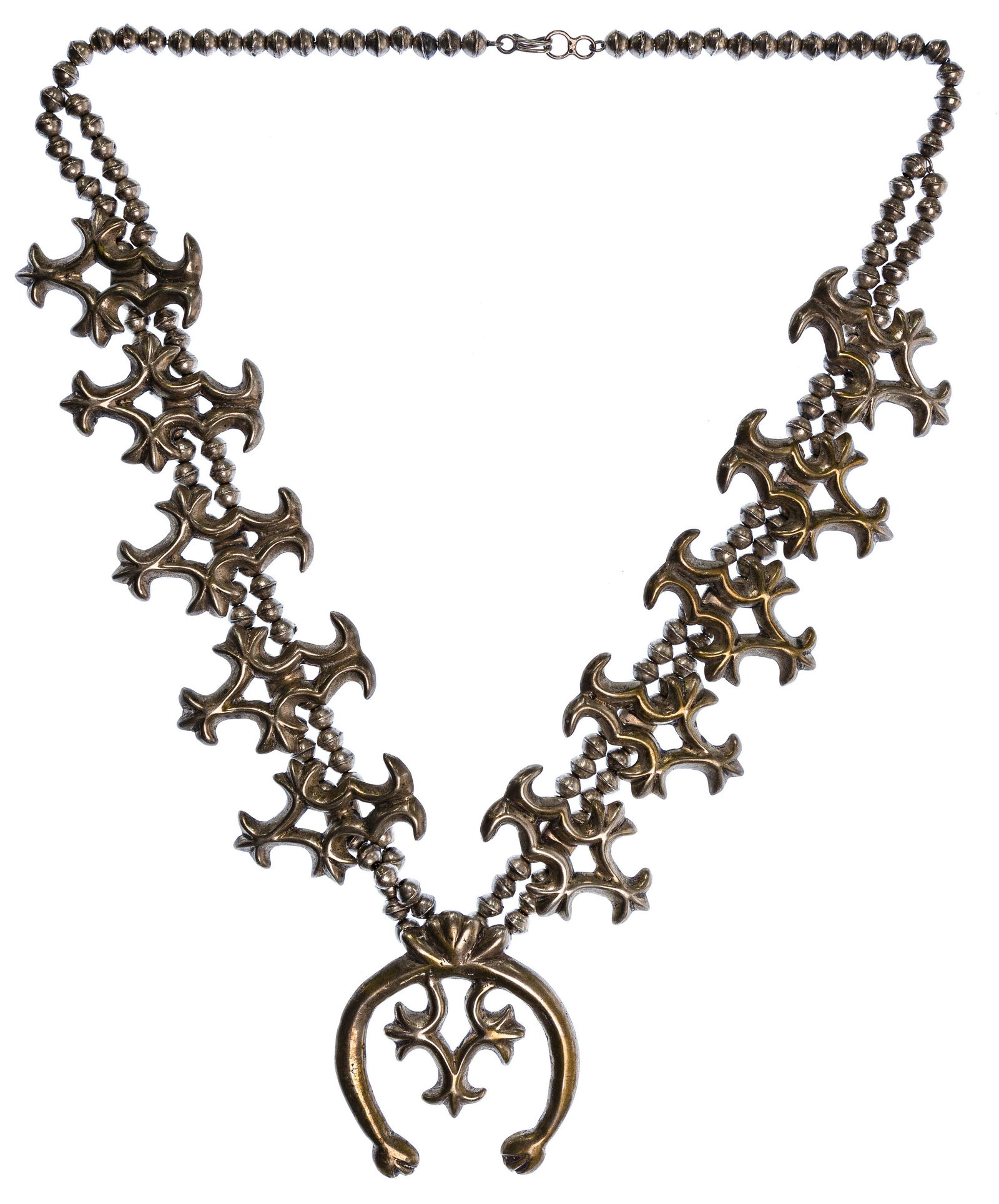 Mixed Silver Squash Blossom Style Necklace (1 of 2)