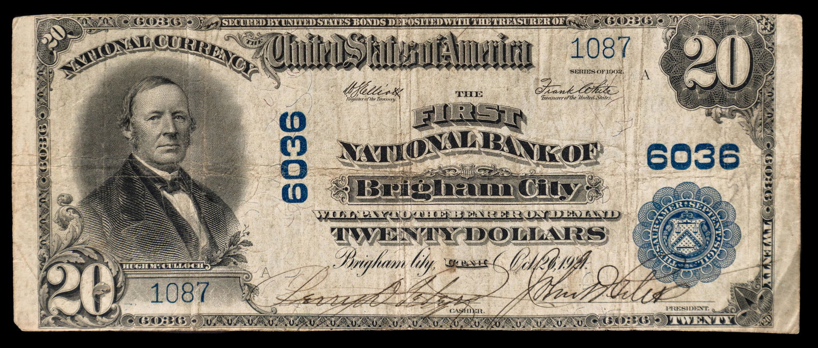 1902 $20 National Brigham City Utah #6036 (1 of 2)