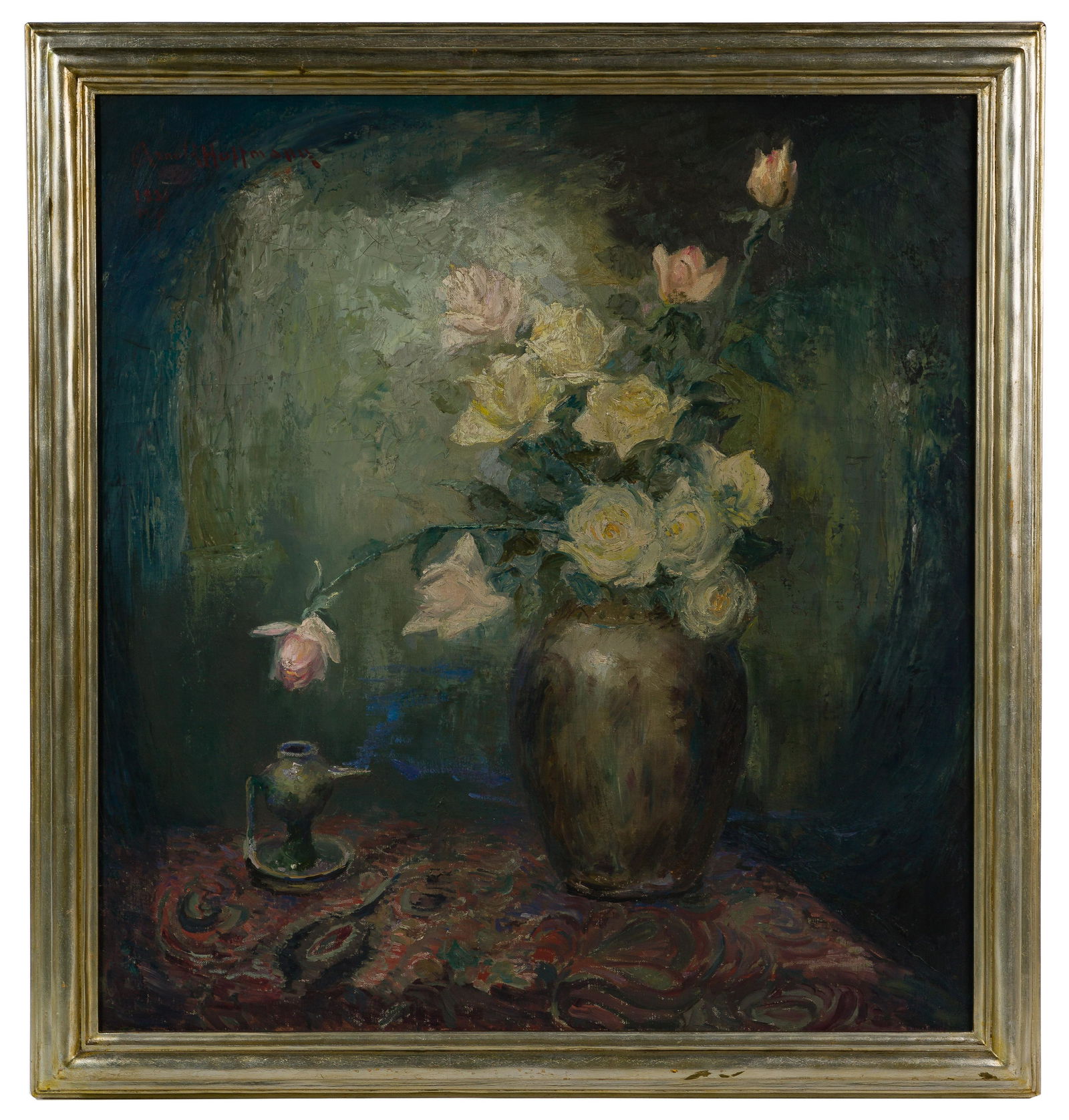 Arnold Hoffmann (Russian / American, 1886-1966) Oil on: Arnold Hoffmann (Russian / American, 1886-1966) Oil on Canvas 1931, signed and dated upper left, depicting a floral still life, in a gilt wood frame Height: 30 inches, Width: 28 inches (canvas) Frame
