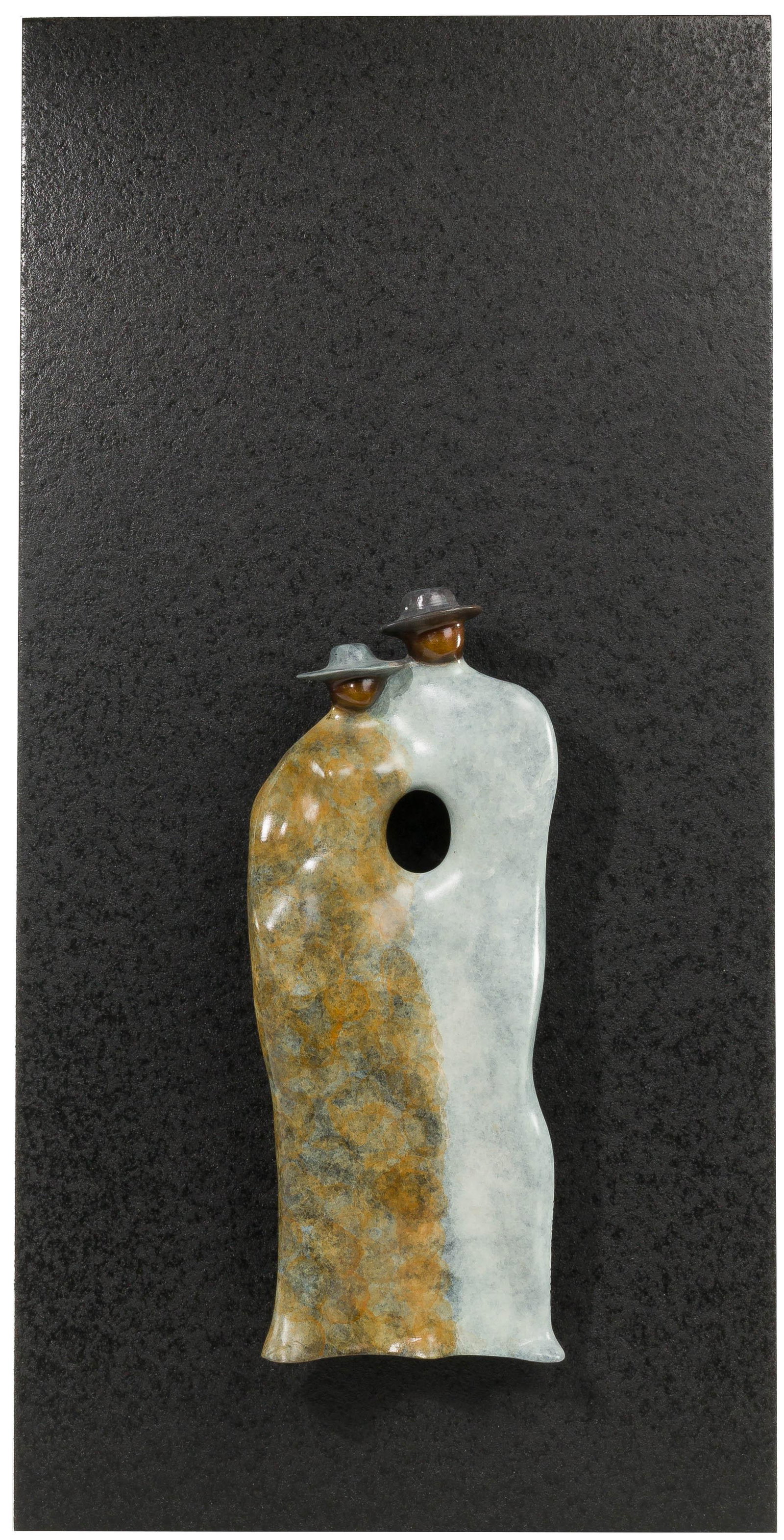 Guilloume Perez (Colombian, b.1957) 'The Whole in My: Guilloume Perez (Colombian, b.1957) 'The Whole in My Soul' Bronze Relief Sculpture Undated, engraved signature lower right on side of figure, titled and numbered #10/15, figural depiction having color