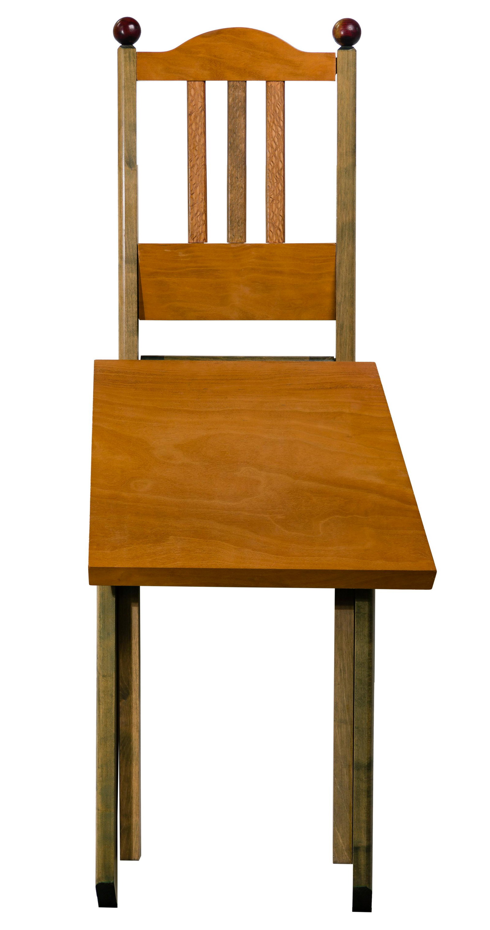 Stephen Perrin (20th Century) 'Wall Chair' Sculpture: Stephen Perrin (20th Century) 'Wall Chair' Sculpture 1992, pencil signed on the underside of the seat, constructed out of maple with aniline dyes Property from: a Deerfield, Illinois estate Height: 37