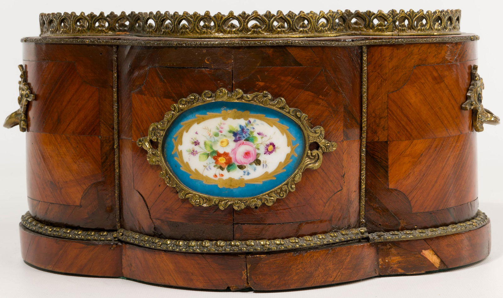 Sevres-Style Parquetry and Porcelain Planter (1 of 6)