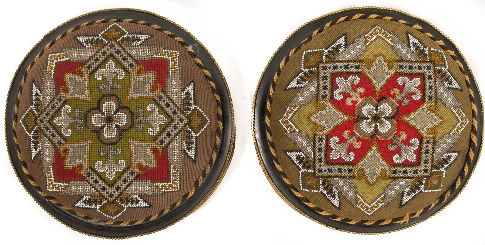 Victorian Beaded Footstool Tops (1 of 5)