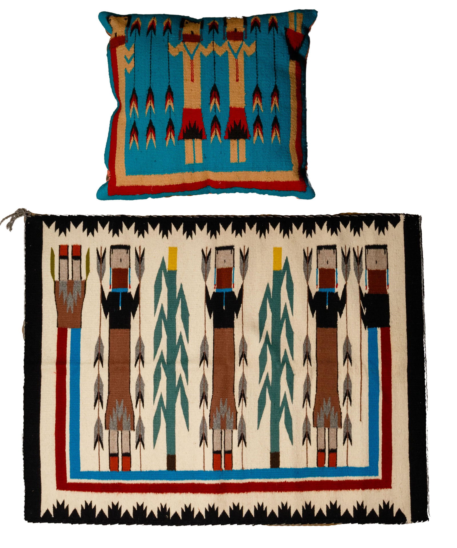 Native American Indian Navajo Yei Rug and Pillow (1 of 1)