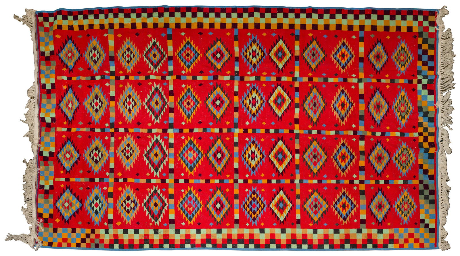 Palace Size 'Eye Dazzler' Flat Weave Cotton Rug (1 of 8)