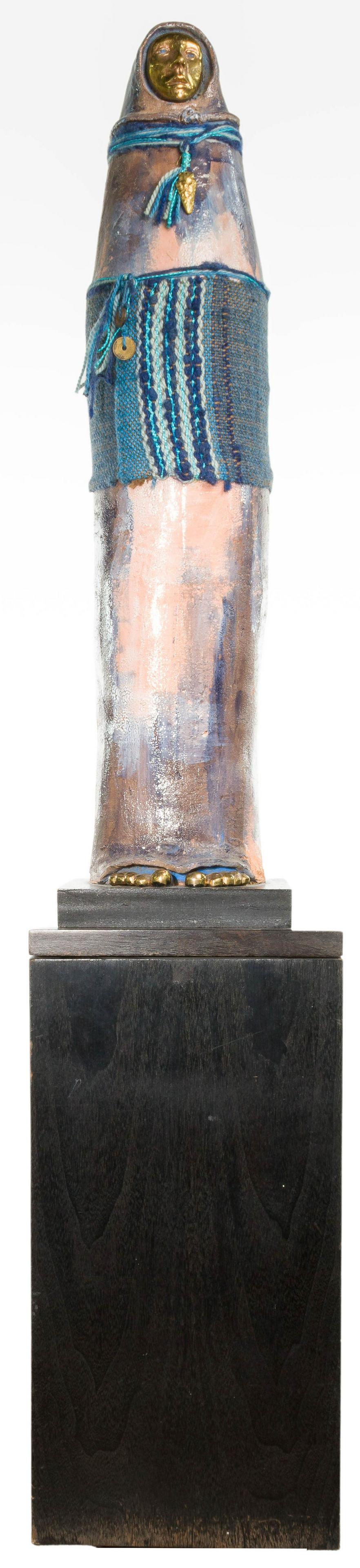 Native American Indian Ceramic Sculpture on Stand (1 of 6)