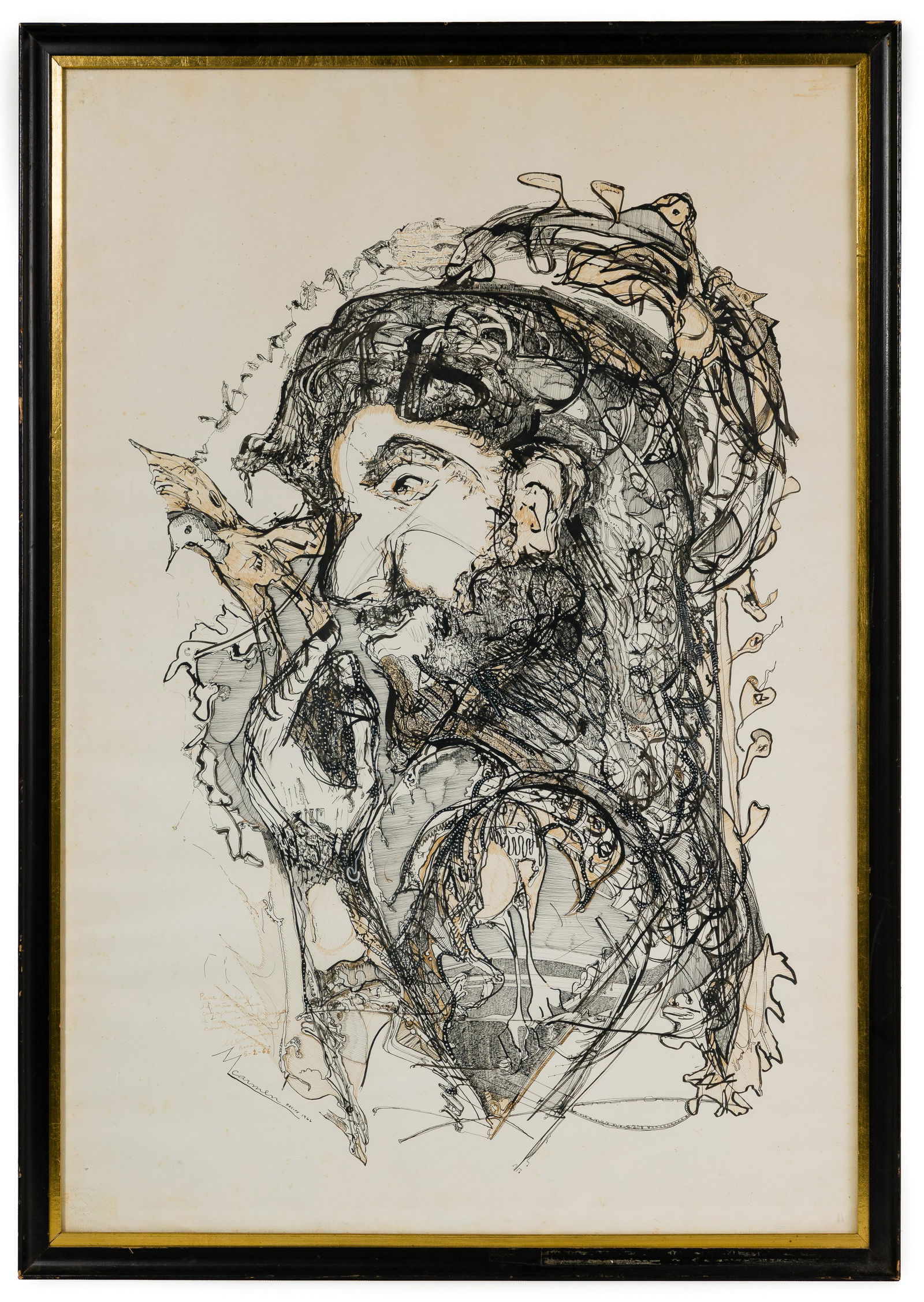 Unknown Artist Ink on Paper Drawing (1 of 4)