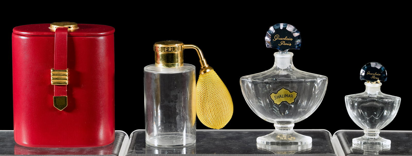 Baccarat for Guerlain Perfume Atomizer in Red Leather (1 of 3)