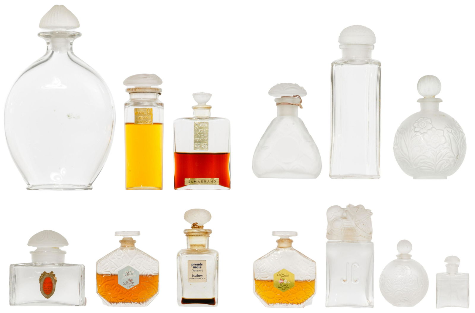 Frosted Glass French Perfume Bottle Assortment (1 of 2)