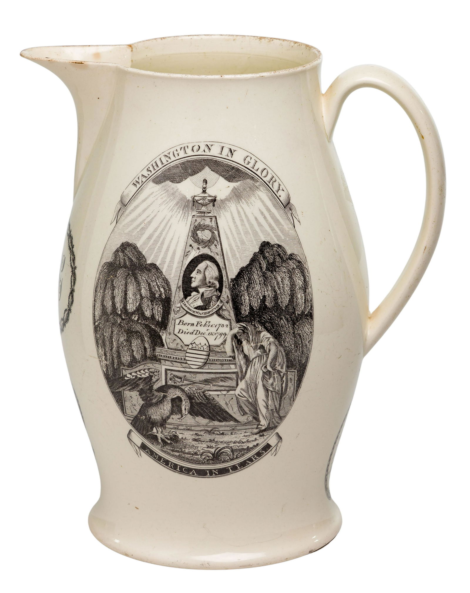 Historical Liverpool Creamware Pitcher Commemorating (1 of 11)