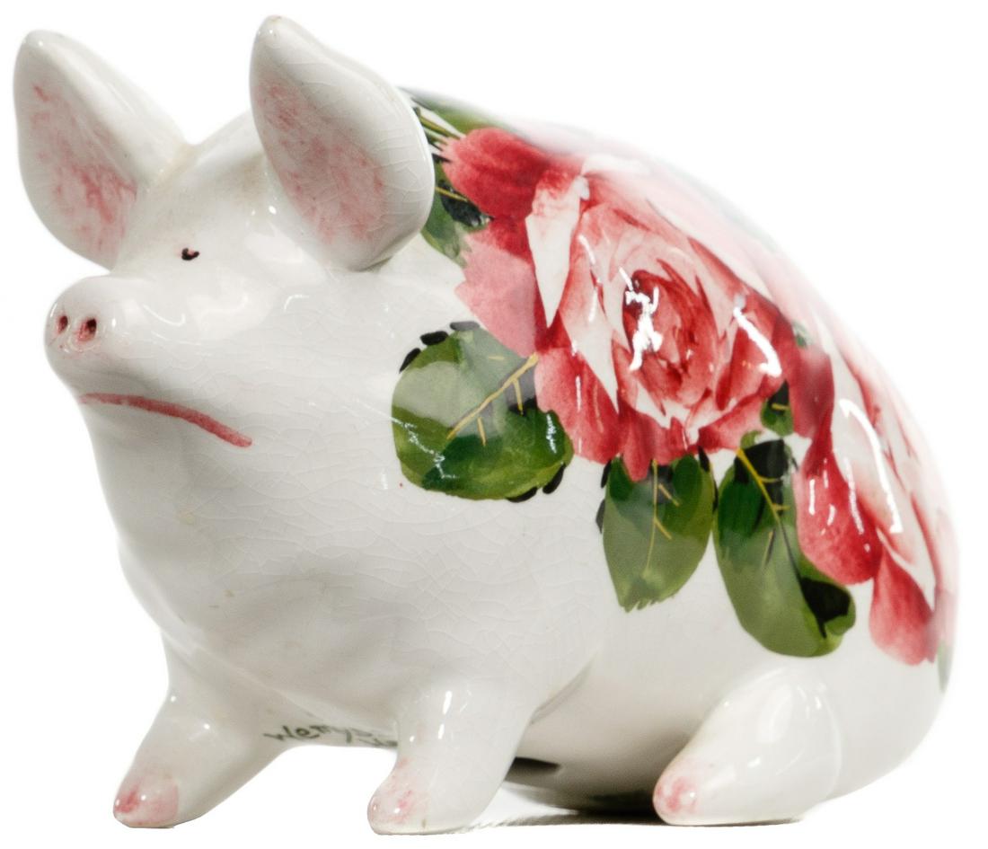 Wemyss Ware 'Cabbage Roses' Pig (1 of 7)