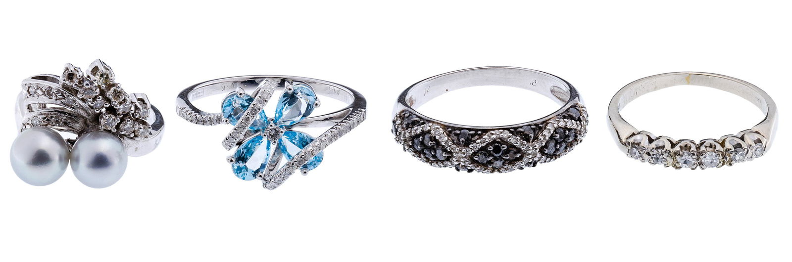 14k White Gold Gemstone and Diamond Ring Assortment (1 of 2)