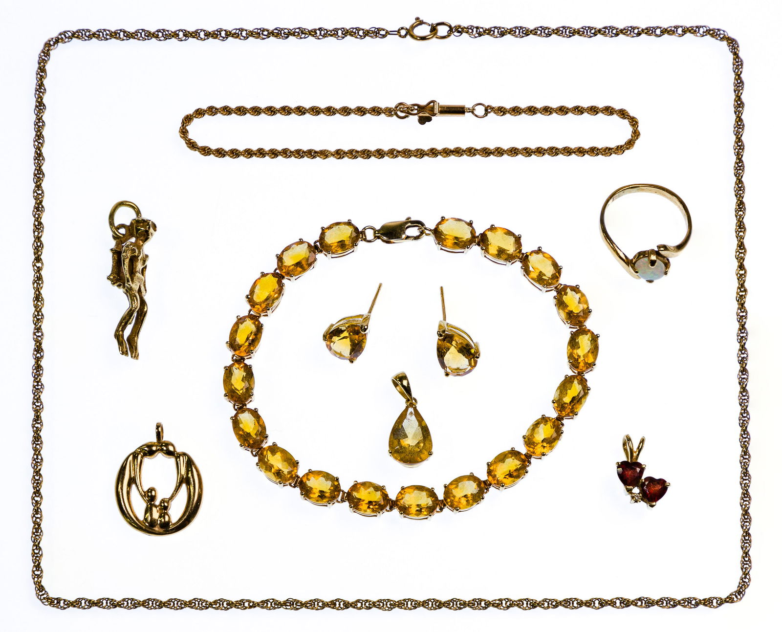 14k and 10k Yellow Gold and Gemstone Jewelry Assortment (1 of 1)