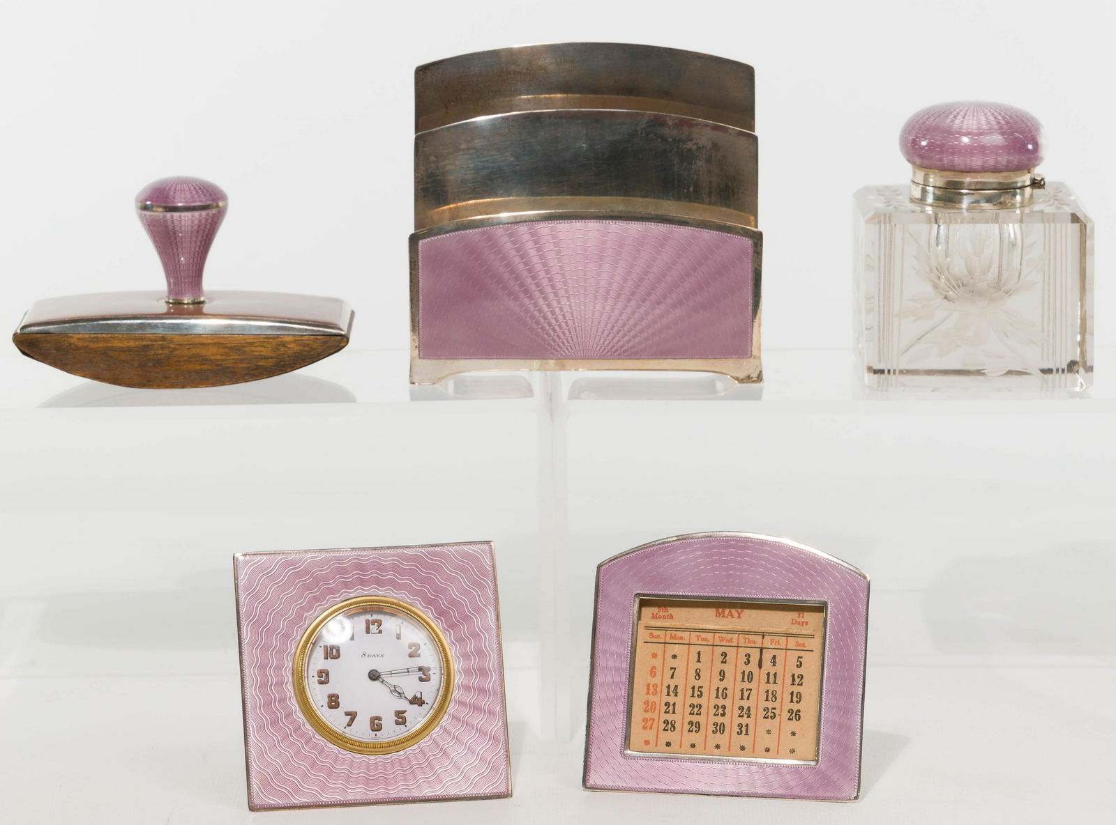 Sterling Silver and Enamel Desk Set (1 of 1)