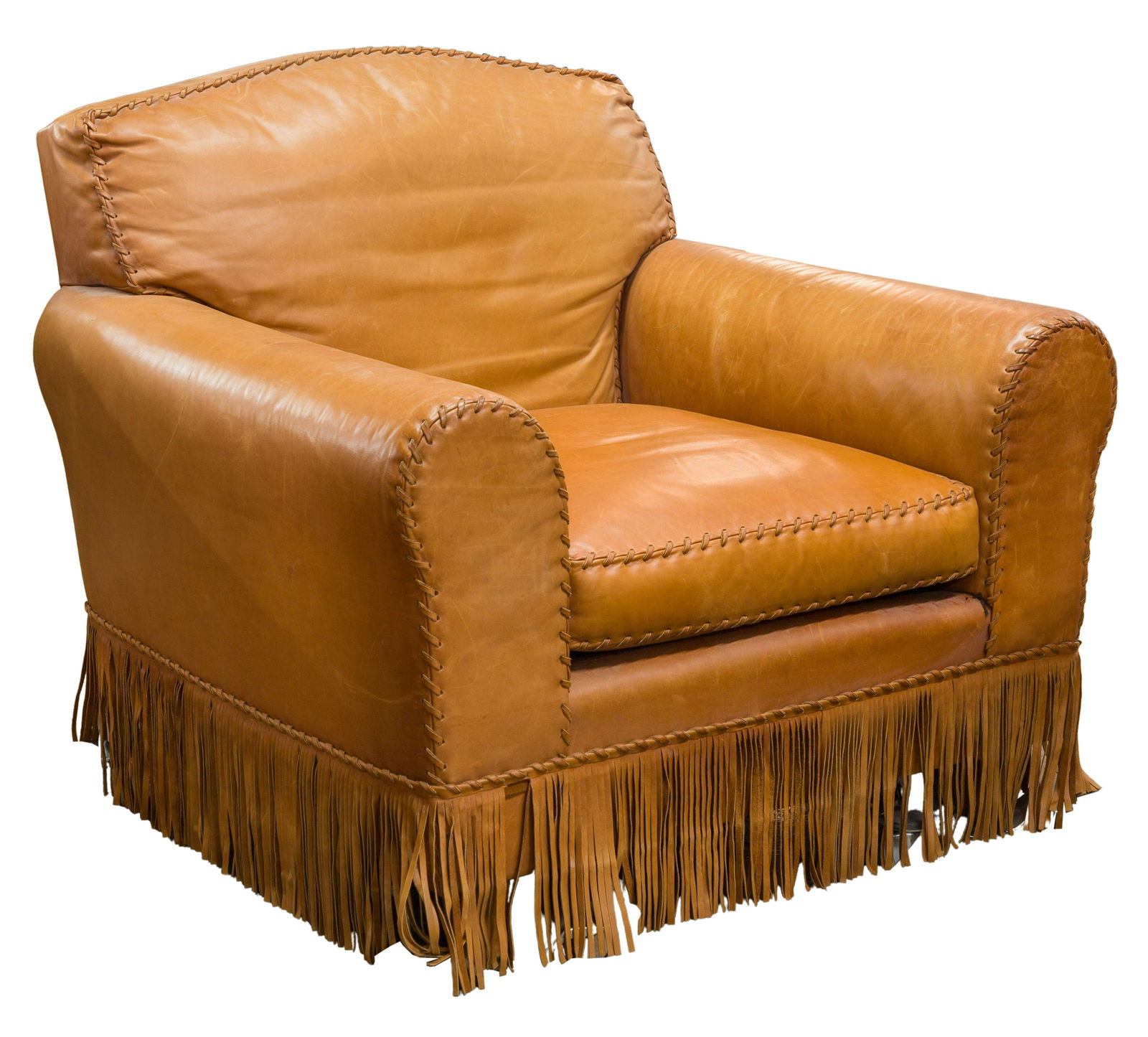 Western Style Leather Club Chair (1 of 3)