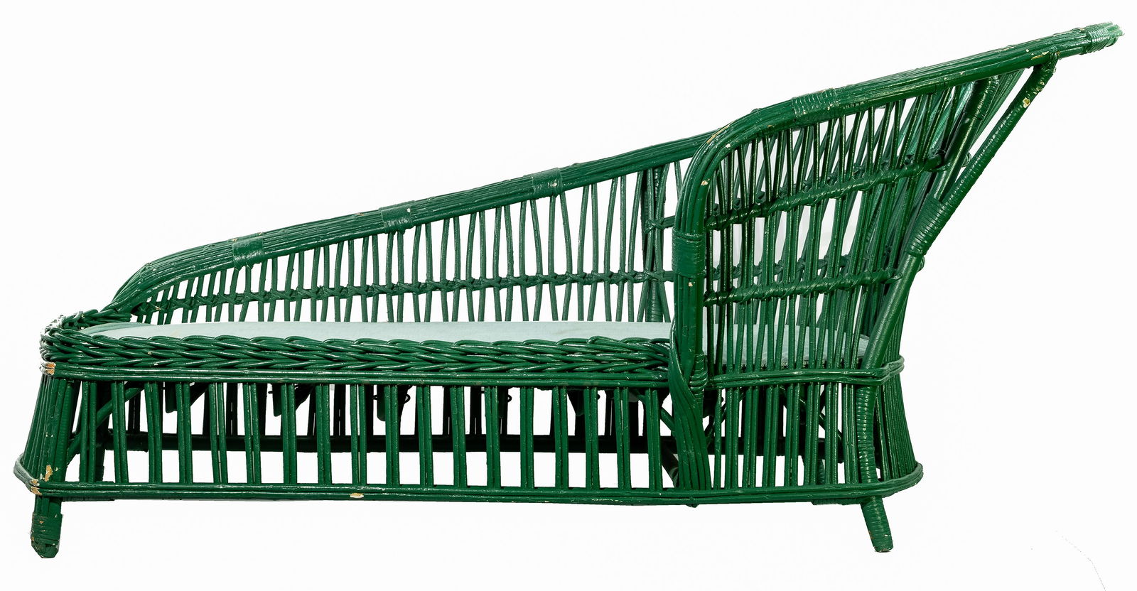 Wicker Bamboo Chaise Lounge (1 of 4)