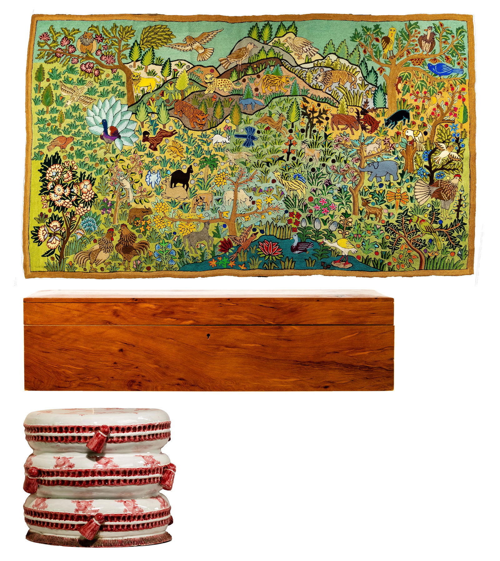 Embroidery, Box and Ceramic Stool (1 of 10)