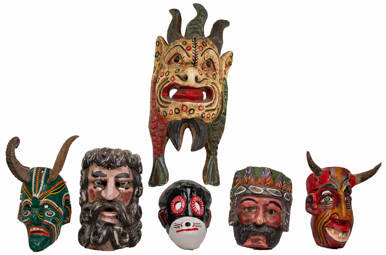 Mexican and Guatemalan Dance Mask Assortment (1 of 5)
