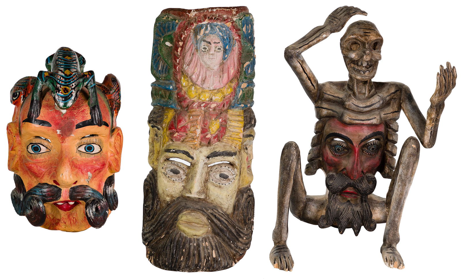 Multi-Cultural Carved Wood Dance Mask Assortment (1 of 11)