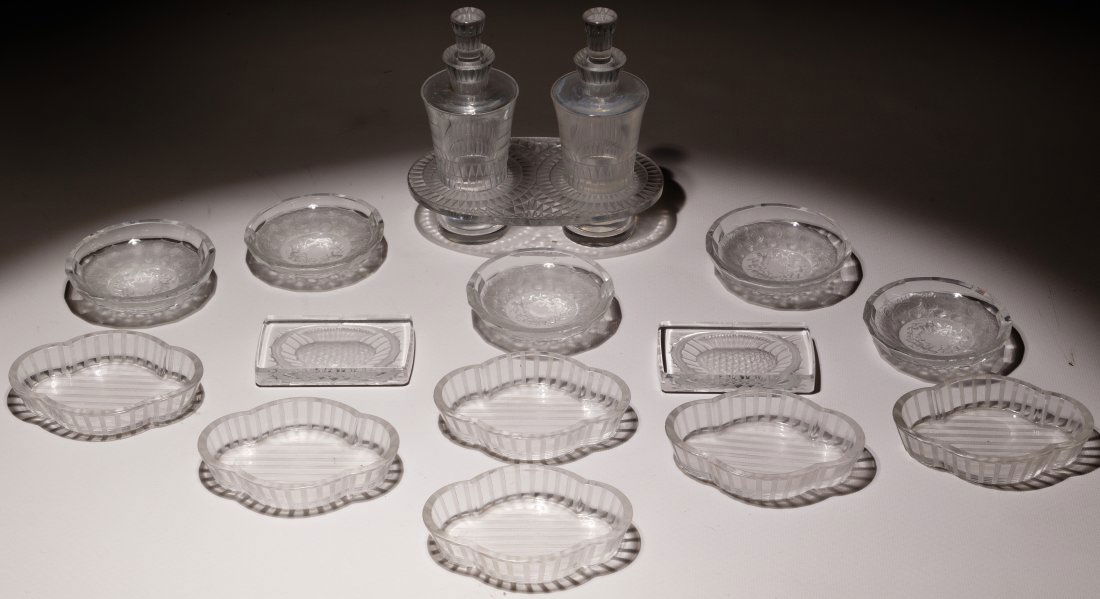 Lalique Crystal 'Borgeuil' Cruet Set (1 of 3)
