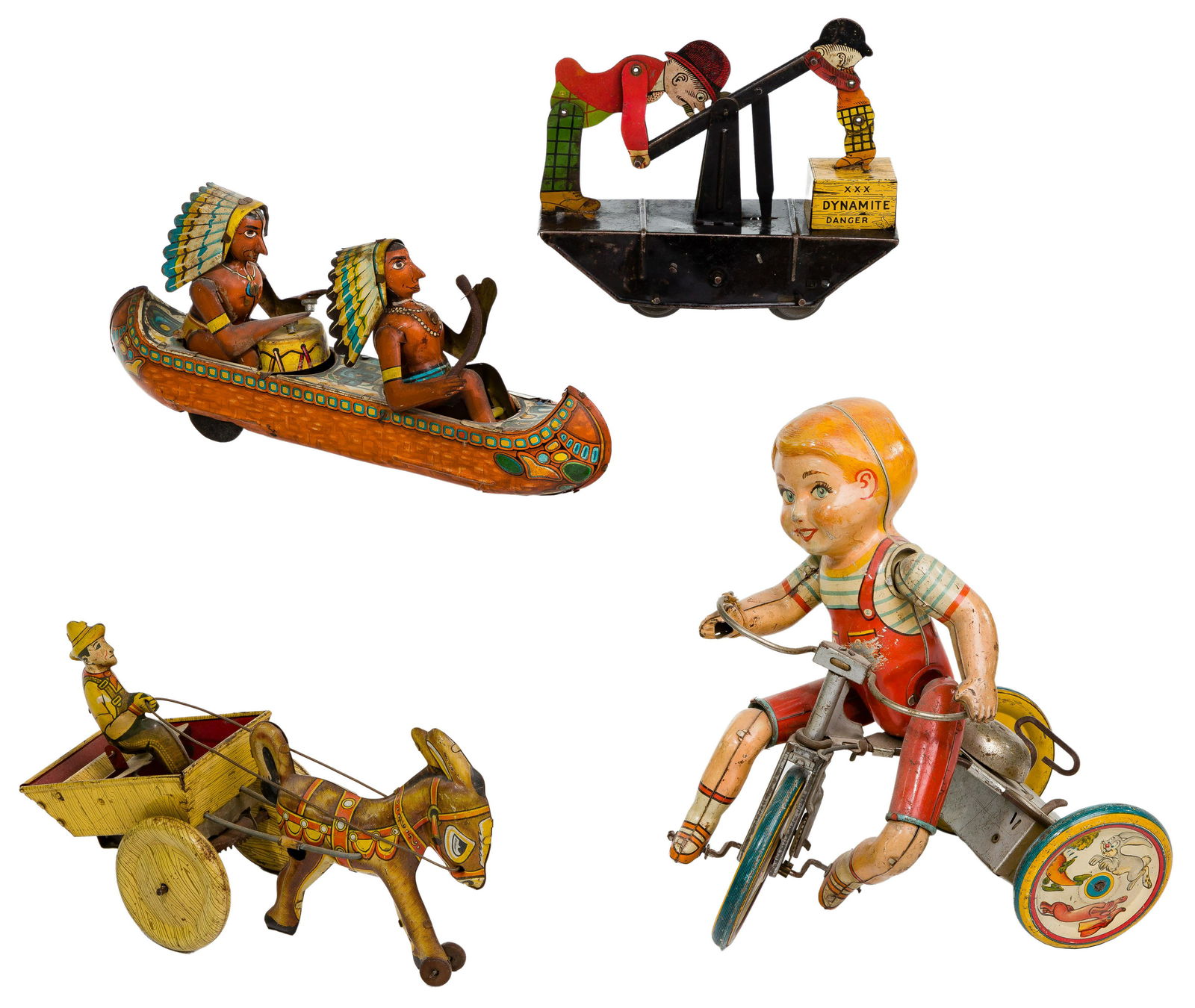 Friction and Wind-up Lithographed Tin Toy Assortment (1 of 3)