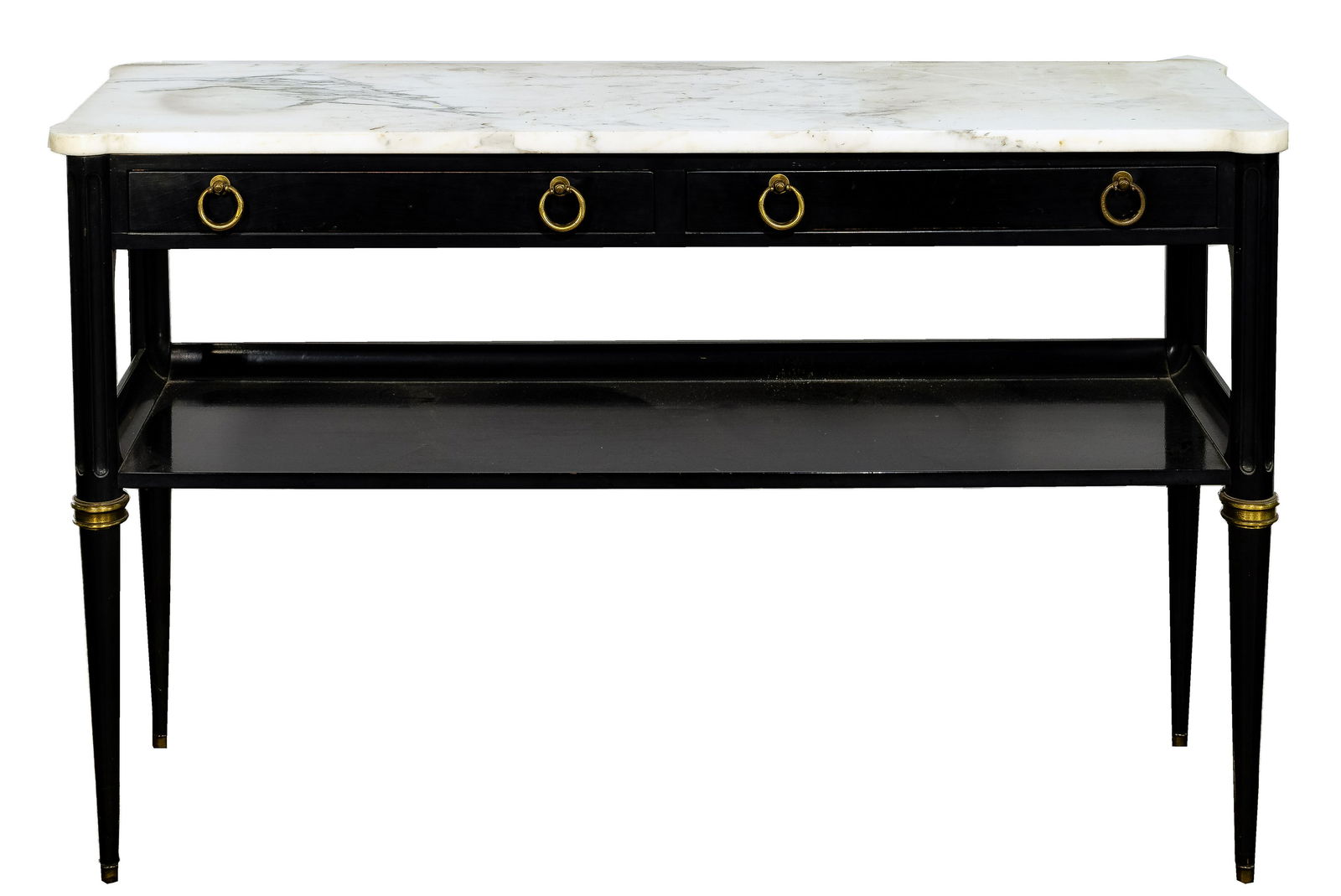 Baker Regency-Style Marble Top Console Table (1 of 5)