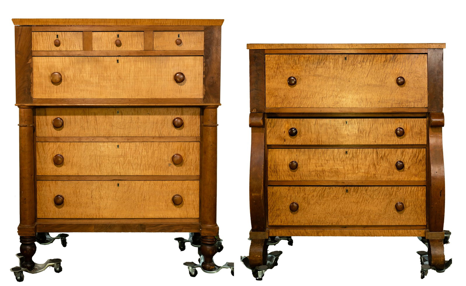Empire Style Tiger Maple Dressers (1 of 10)
