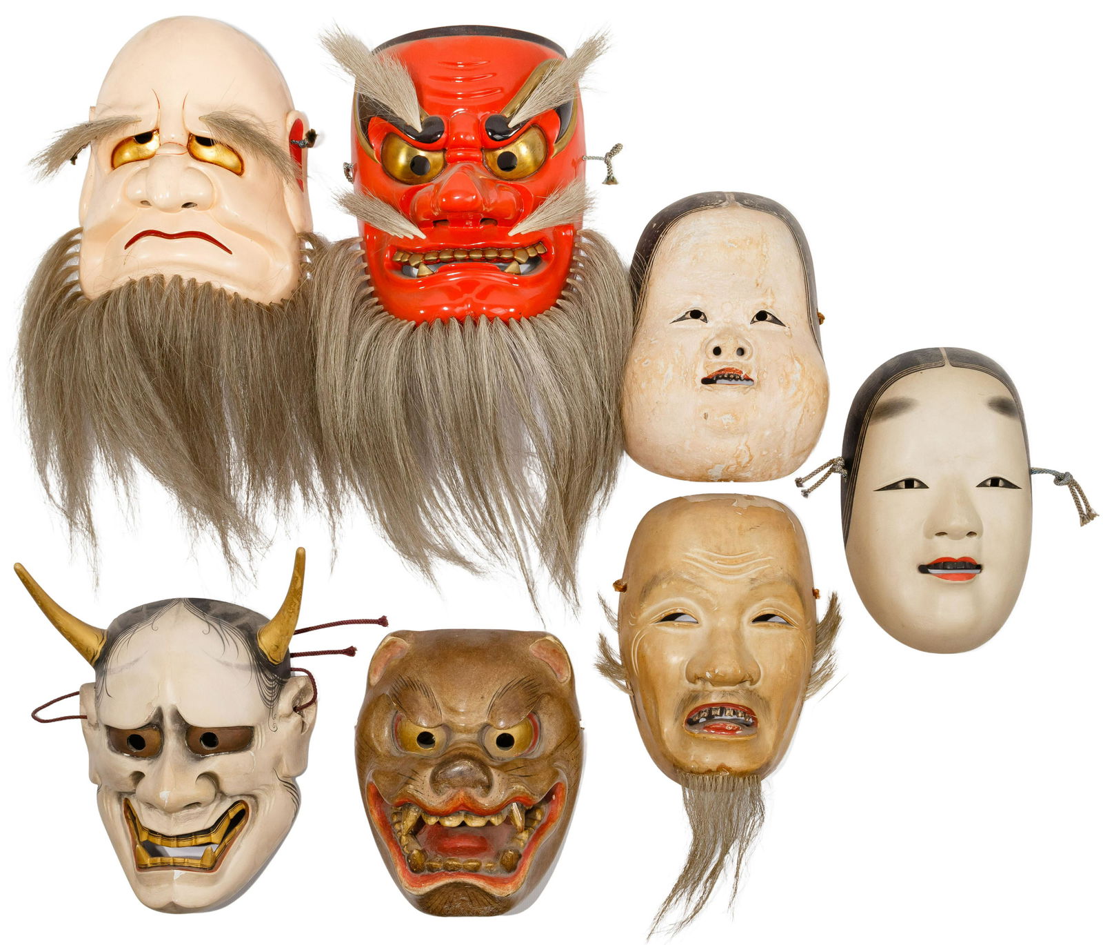 Japanese Carved Wood Mask Assortment (1 of 2)