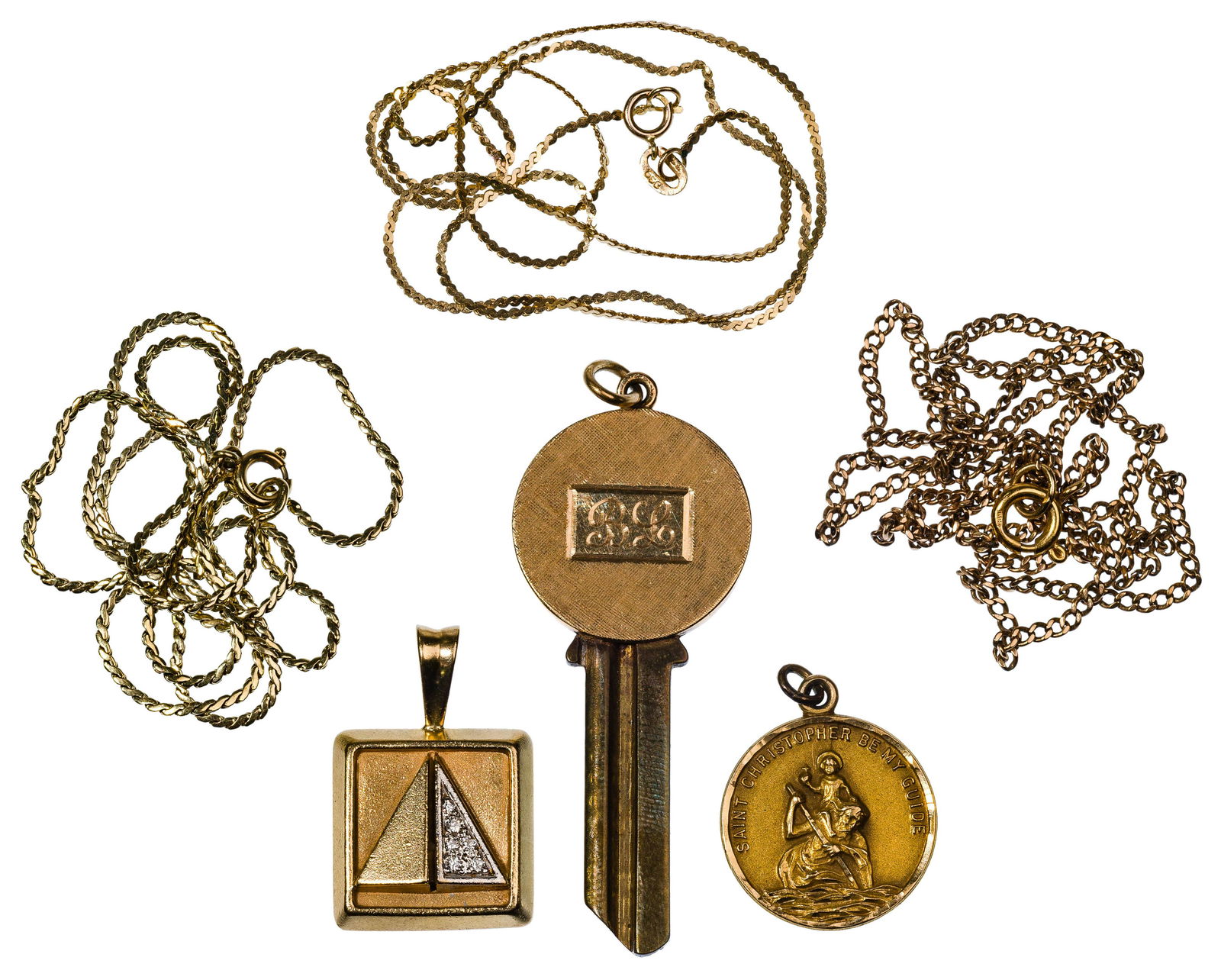 14k Yellow Gold Pendant and Necklace Assortment (1 of 3)