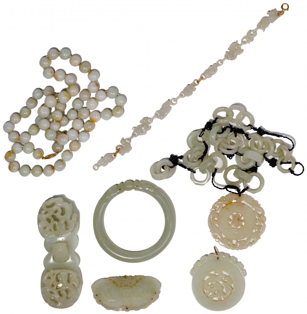 Carved Jadeite Jade and Soapstone Jewelry Assortment (1 of 20)